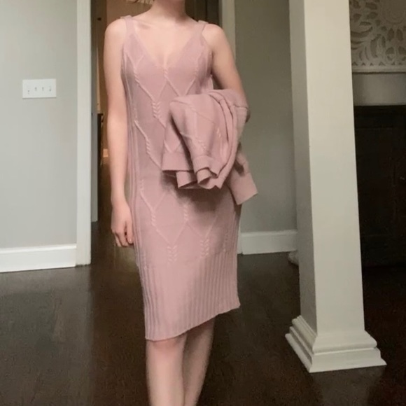 Pink Fashion Evynn Apparel Winter 2021 Pink Matching Sweater Set - Picture 4 of 4